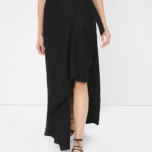 WHBM Black Linen Wrap Around Skirt - Sz10